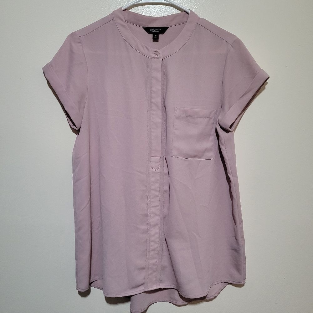 Simply Vera Vera Wang Light‎ Purple Button-Down Shirt